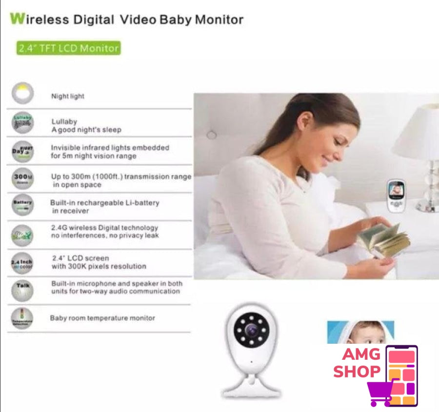 Bebi Alarm- Monitor Kamera Sa Ekranom I Temp Senzorom -