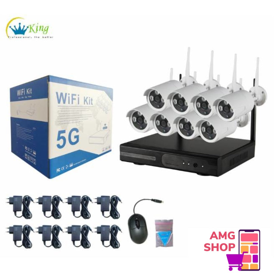 Bezicni Video Nadzor Wifi Kit 5G + 8 Kamera -