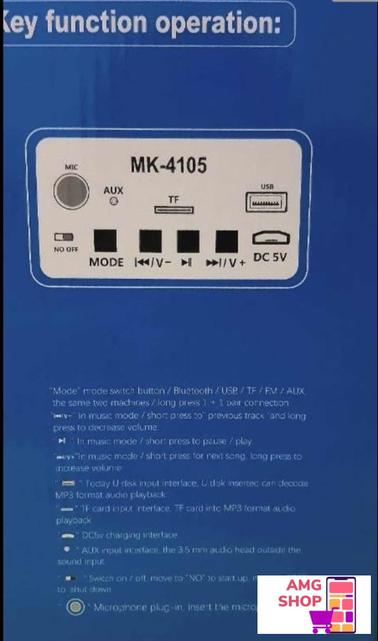 Bezicni Zvucnik Karaoke Sa Mikrofonom Mk-4105 -