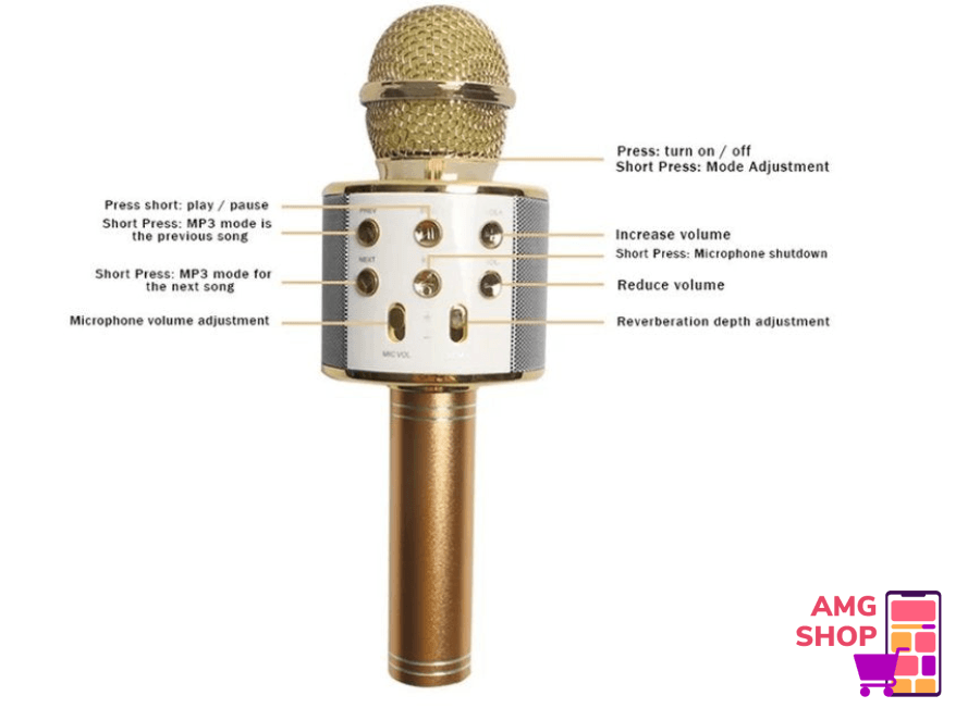 Bluetooth Karaoke Mikrofon Ws-858 -