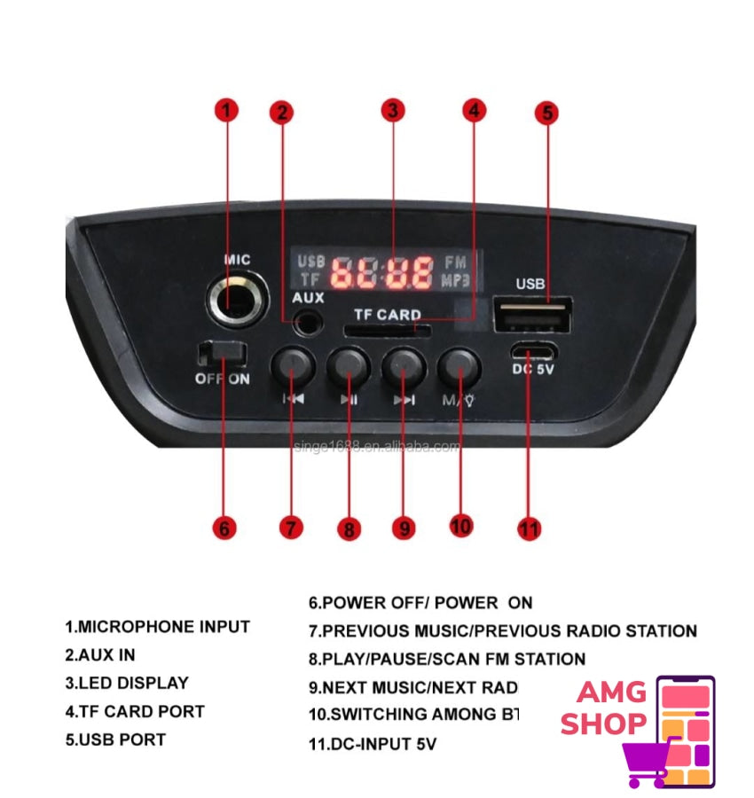 Bluetooth Zvunik 6.5/ Zqs 6108/Sa Mikrofonom -