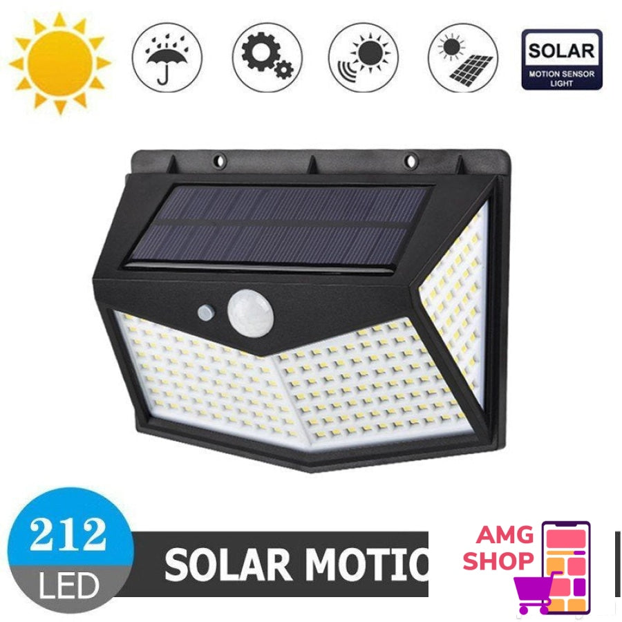 Led Solarna Lampa Zidna Sa Senzorom Pokreta 212 Dioda -