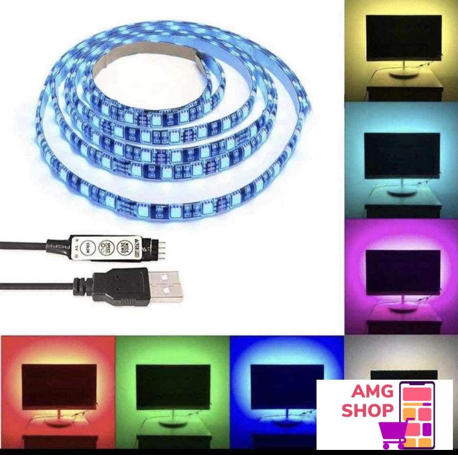 Led Traka Rgb 5M Usb Tv Dioda -