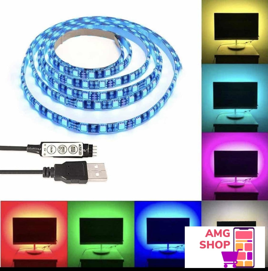 Led Traka Rgb 5M Usb Tv Dioda -