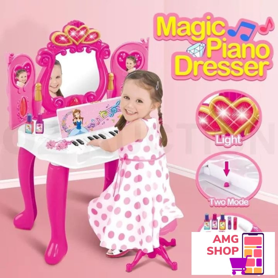 Magicni Piano Kozmeticko Ogledalo Deluks Set Za Devojcice -