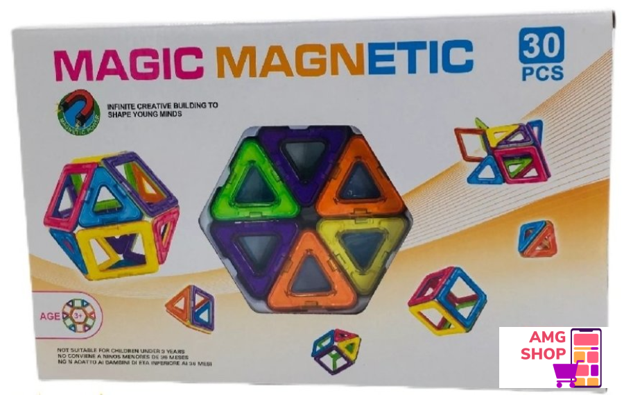 Magnetni 3D Set Za Decu -30 Delova -