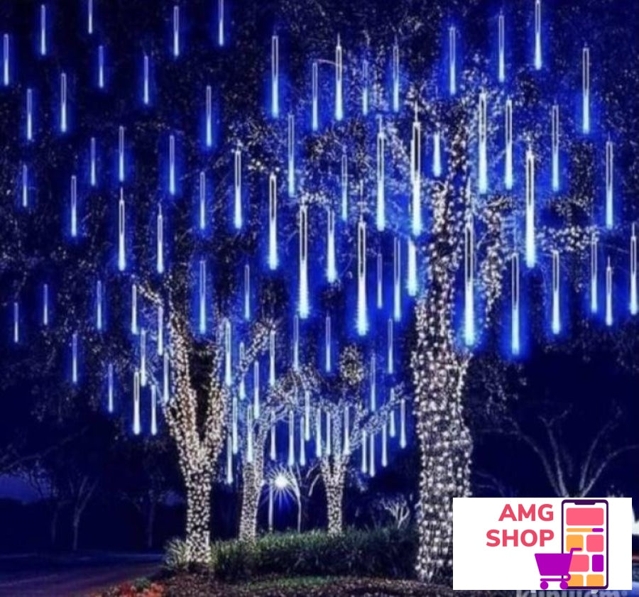 Meteorska Kisa Led Bele I Plave 8 Stapova -