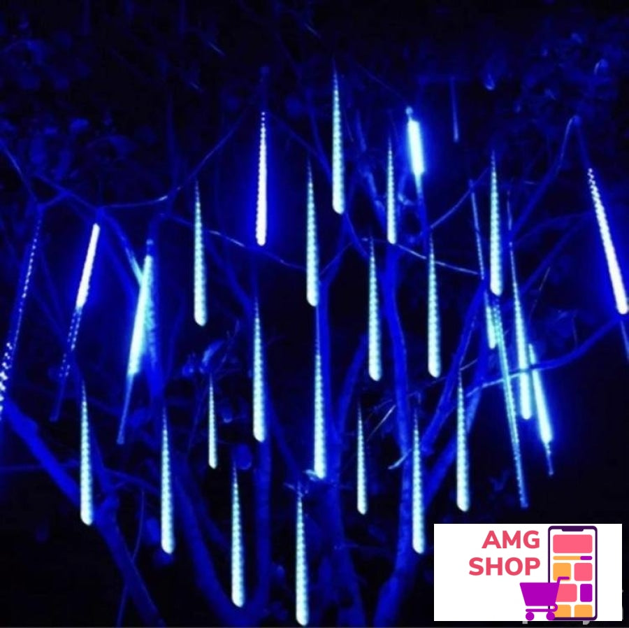 Meteorska Kisa Led Bele I Plave 8 Stapova -