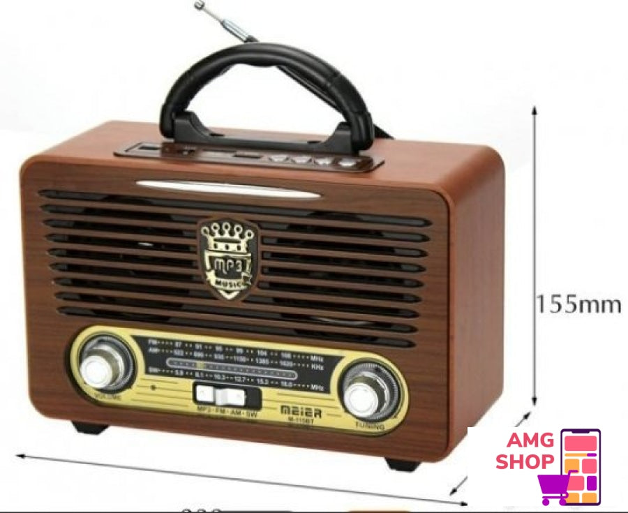 Radio Na Baterije I Struju - Retro Izgled - M 115Bt