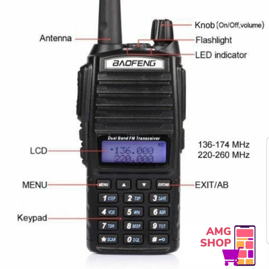 Radio Stanica Baofeng Uv82 Od 8V I Baterija 5000Mah -