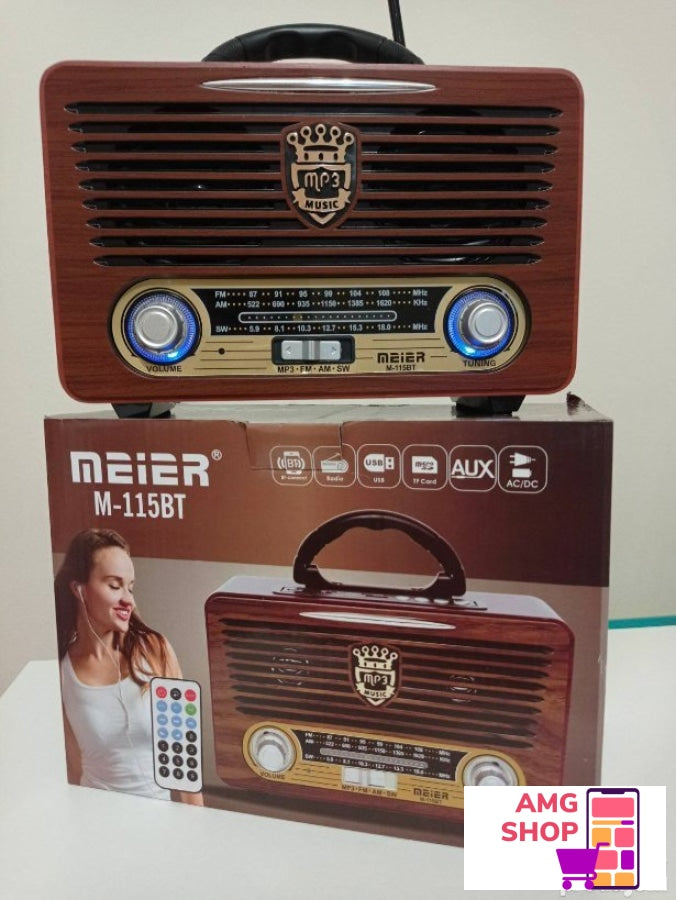 Retro Bluetooth Radio Sa Daljinskim Upravljacem -