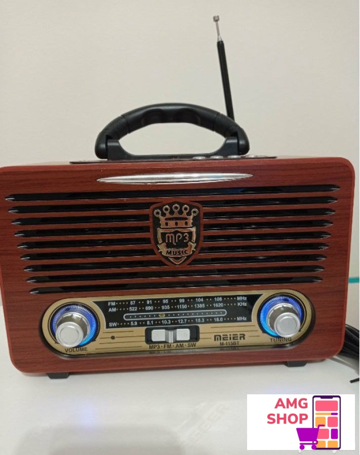 Retro Bluetooth Radio Sa Daljinskim Upravljacem -