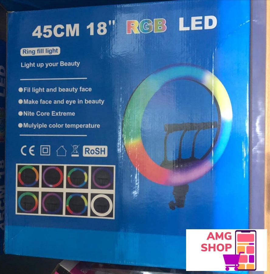 Rgb Led Ring Light 18 Inca Precnik 45Cm Sa Stalkom -