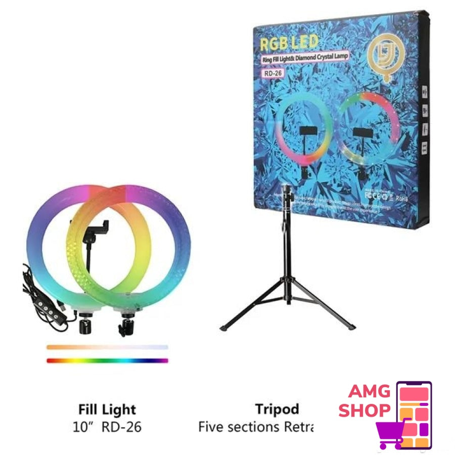 Rgb Ring Light 10 Ina & Diamond Crystal Lamp -