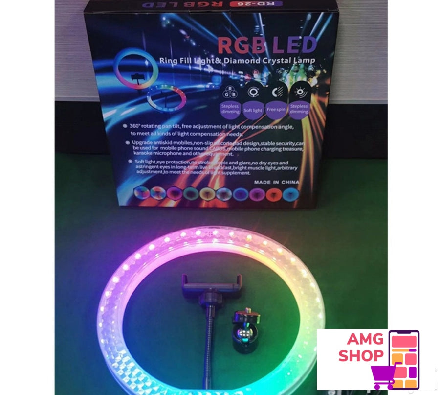 Rgb Ring Light 10 Ina & Diamond Crystal Lamp -