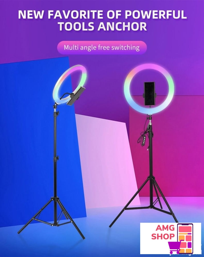 Rgb Ring Light 10 Ina & Diamond Crystal Lamp -