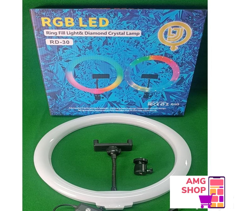 Rgb Ring Light 12 Ina & Diamond Crystal Lamp -