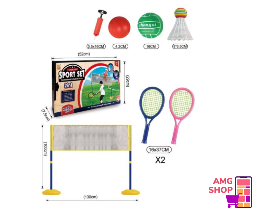 Set 2 In 1 Badminton I Odbojka () -