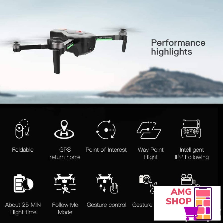 Sg906 Pametan Dron Gps 5G Wifi 4K Hd Kamera -