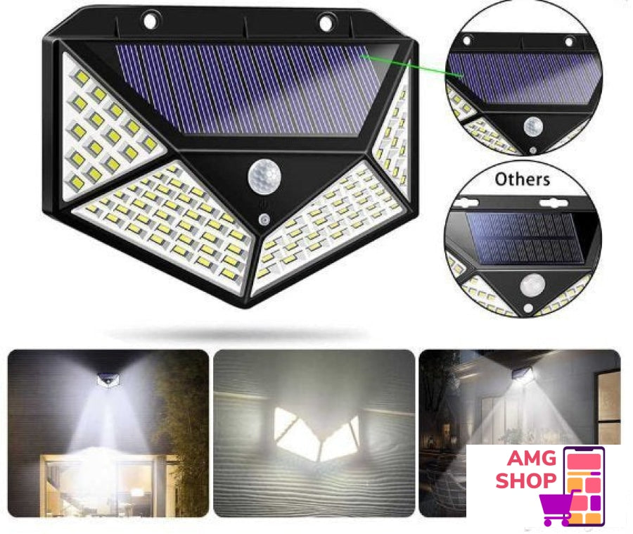 Solarni Reflektor 4 Komada Solarna Lampa 100 Dioda -