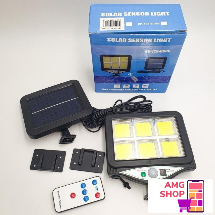 Solarni Reflektor Sa Pir Senzorom I Panelom 128 Led 6 Cob -