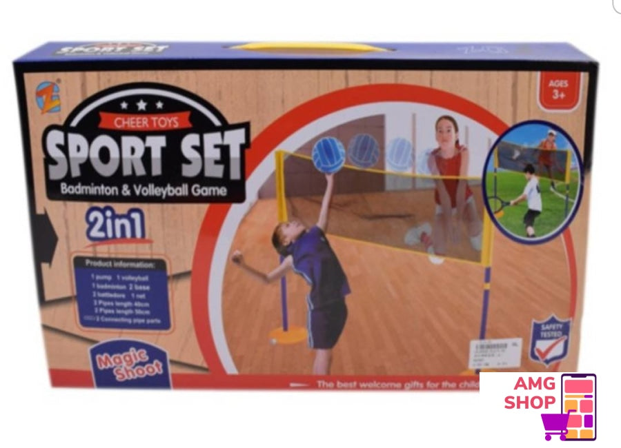 Sportski Set 2 U 1 - Badminton I Odbojka