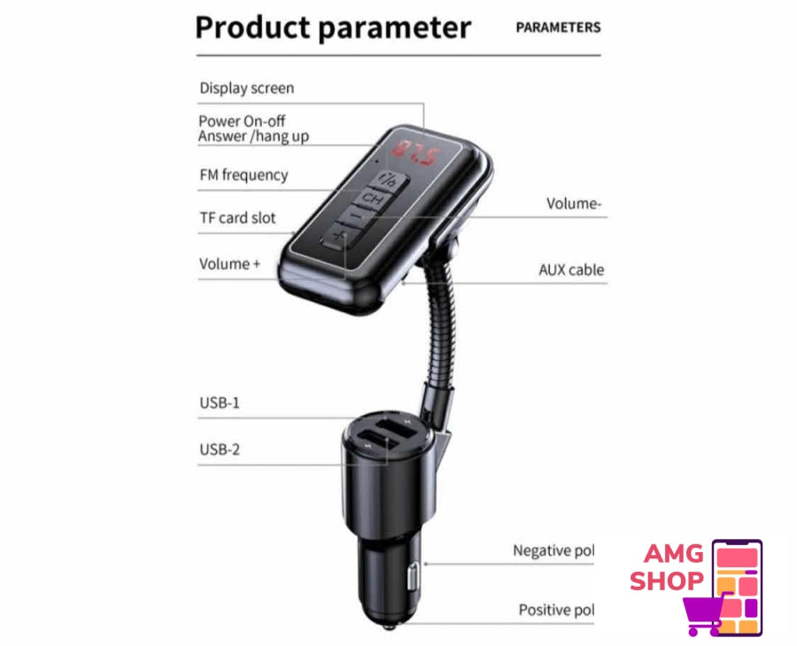 Transmiter Za Auto Y4 - Blutut Fm Usb Punja Modulator