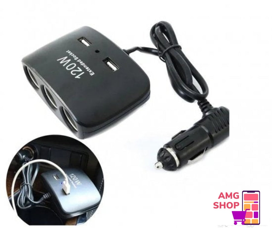 Uticnice Za Auto 3 + 2 Usb Ulaza-Uticnice-Uticnica-Usb-Usb -