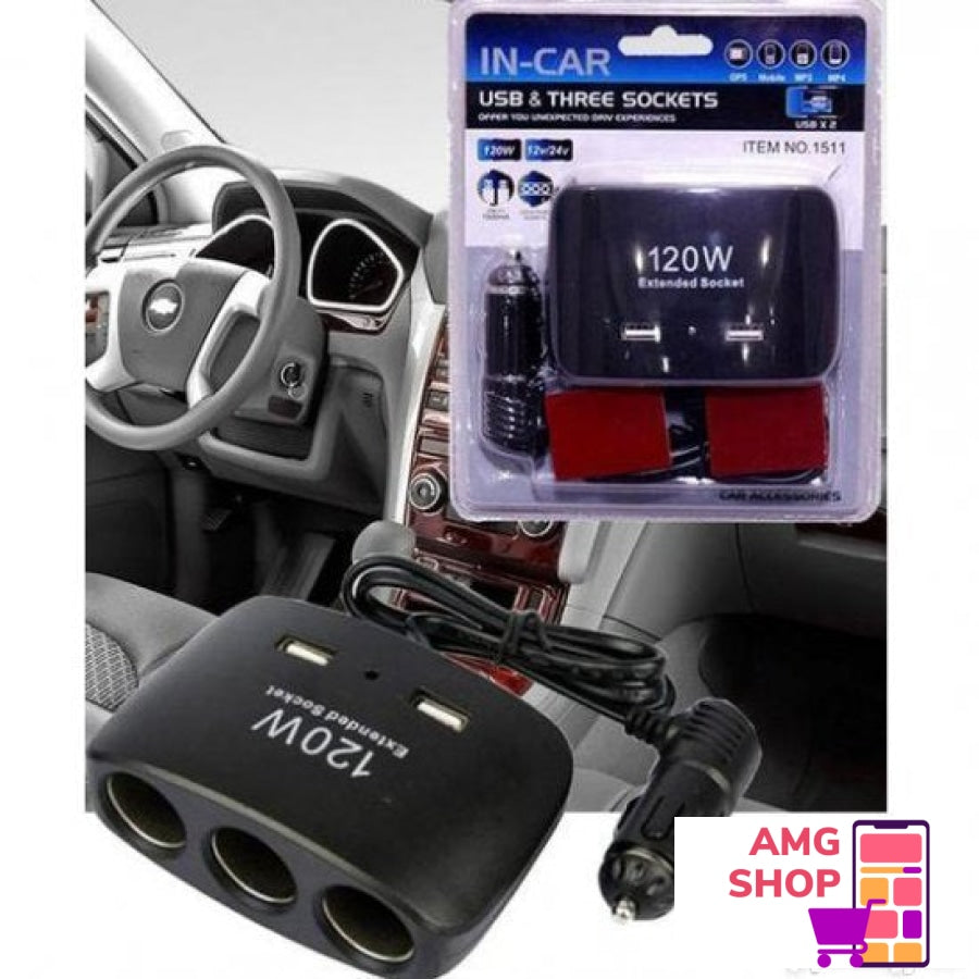 Uticnice Za Auto 3 + 2 Usb Ulaza-Uticnice-Uticnica-Usb-Usb -