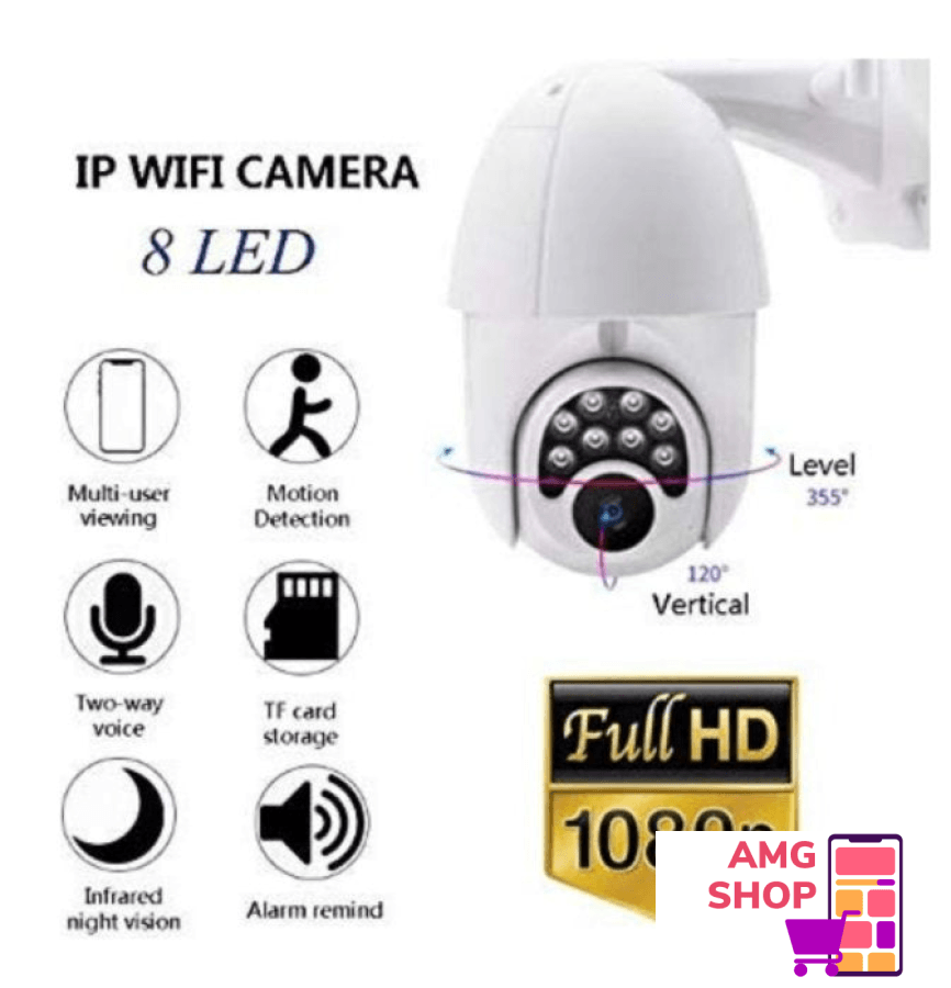 Wifi/Ip/Ptz/360/1080P/ Spoljna Kamera Vodootporna Dve Antene -